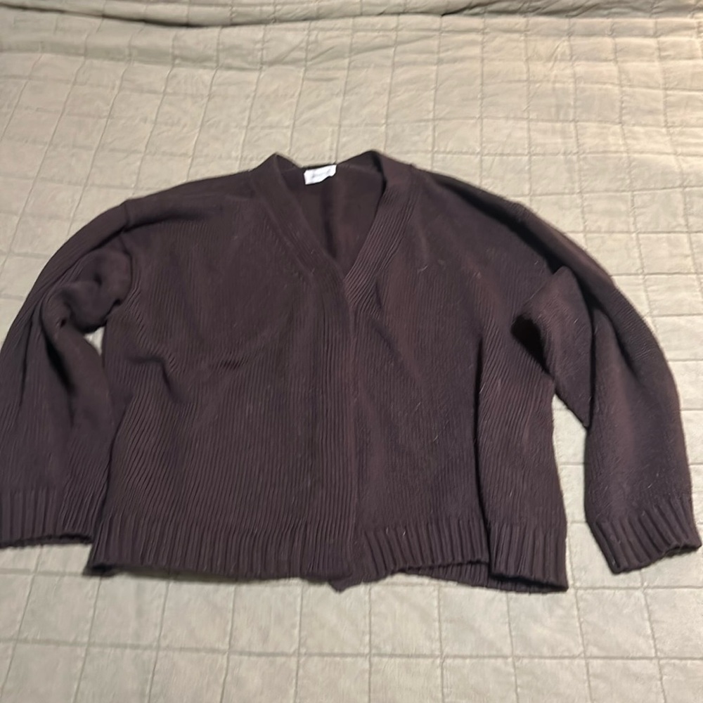 James Street Co OVERSIZED COTTON
CARDIGAN - cocoa